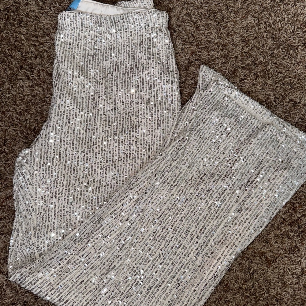 CeCe Silver Sequin Pants